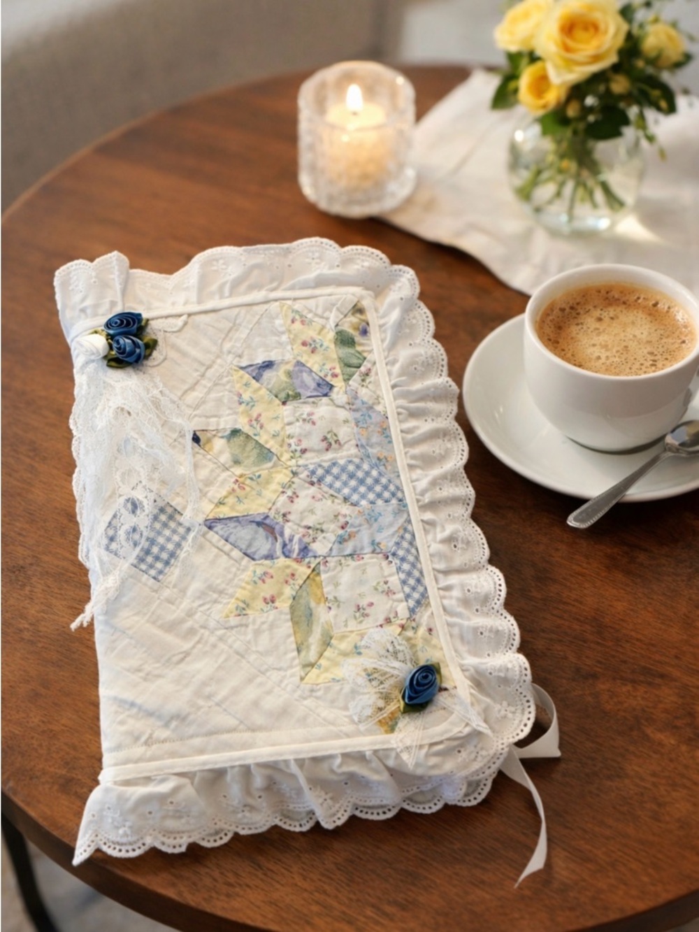 Patchwork Quilted Bible cover Vintage Quilt book cover Upcycled quilted Bible